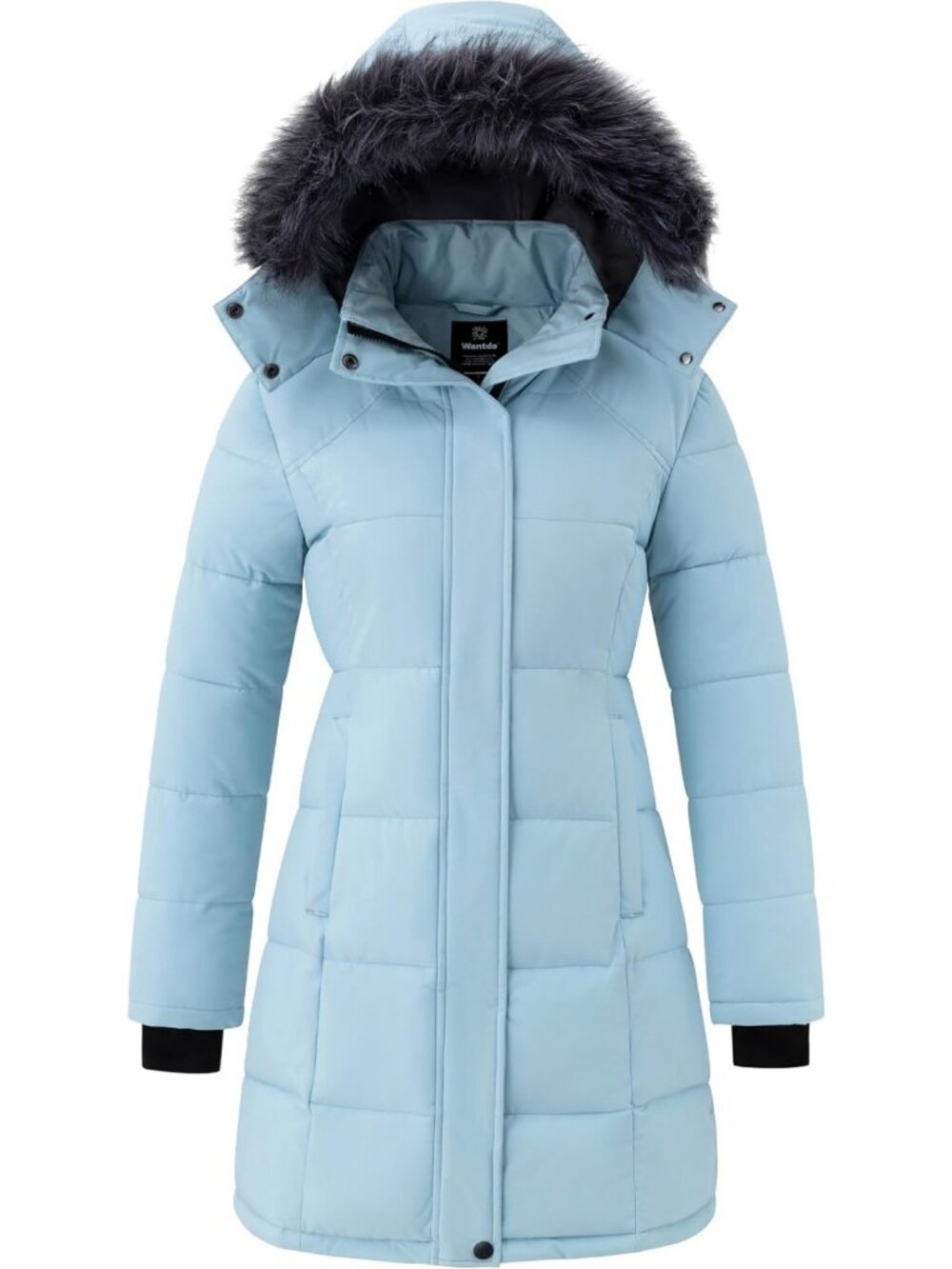 Cozy Women's Long Puffer Jacket with Faux Fur Hood - Warm Winter Coat Parka